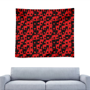 Black And Red Casino Card Pattern Print Tapestry