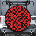 Black And Red Casino Card Pattern Print Tire Cover