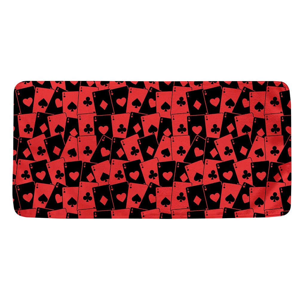Black And Red Casino Card Pattern Print Towel