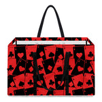 Black And Red Casino Card Pattern Print Utility Tote Bag
