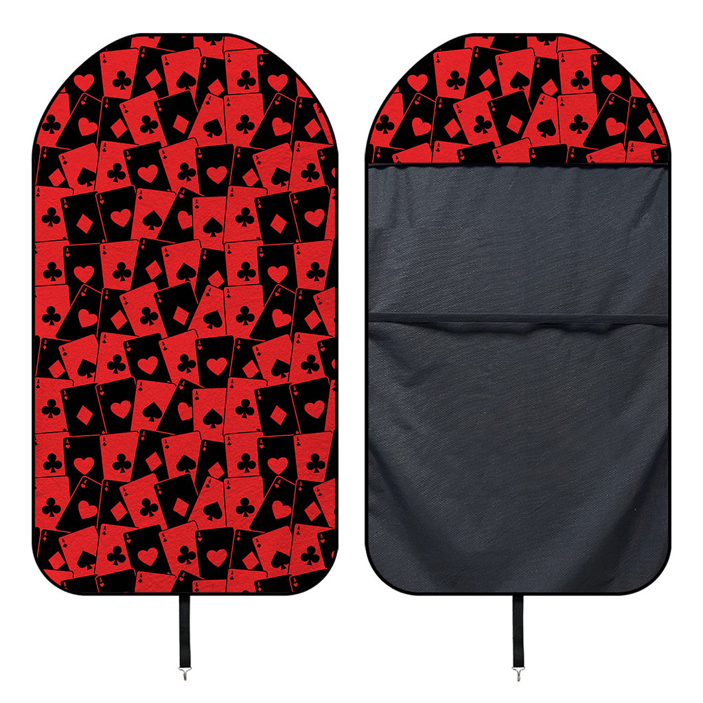 Black And Red Casino Card Pattern Print Waterproof Car Seat Cover