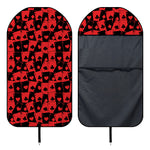 Black And Red Casino Card Pattern Print Waterproof Car Seat Cover
