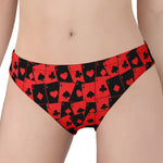 Black And Red Casino Card Pattern Print Women's Panties