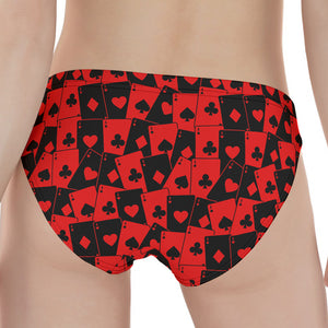 Black And Red Casino Card Pattern Print Women's Panties