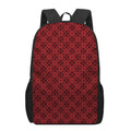 Black And Red Chinese Pattern Print 17 Inch Backpack