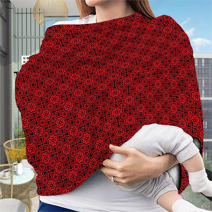 Black And Red Chinese Pattern Print Baby Seat Cover
