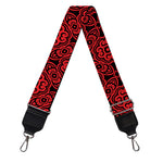 Black And Red Chinese Pattern Print Bag Strap