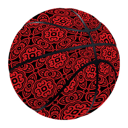 Black And Red Chinese Pattern Print Basketball
