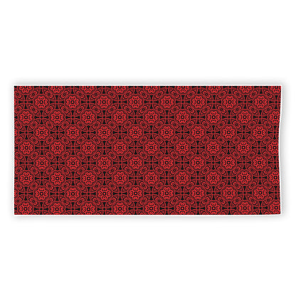 Black And Red Chinese Pattern Print Beach Towel