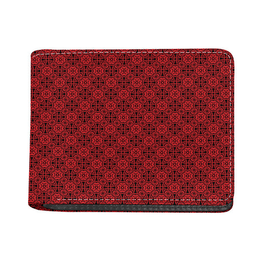 Black And Red Chinese Pattern Print Bifold Wallet
