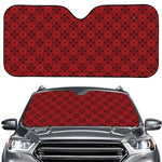 Black And Red Chinese Pattern Print Car Windshield Sun Shade
