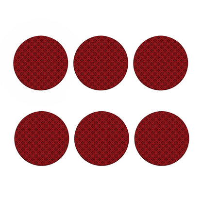 Black And Red Chinese Pattern Print Coaster Set