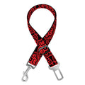 Black And Red Chinese Pattern Print Dog Seat Belt