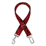 Black And Red Chinese Pattern Print Dog Seat Belt