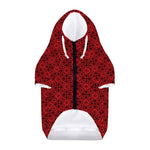 Black And Red Chinese Pattern Print Dog Zip Up Hoodie