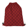 Black And Red Chinese Pattern Print Drawstring Bag