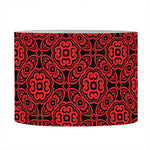 Black And Red Chinese Pattern Print Drum Lamp Shade