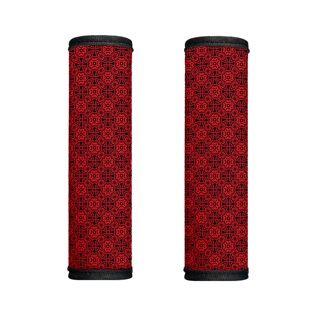 Black And Red Chinese Pattern Print Handle Covers