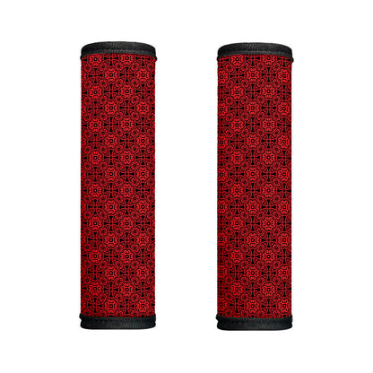 Black And Red Chinese Pattern Print Handle Covers