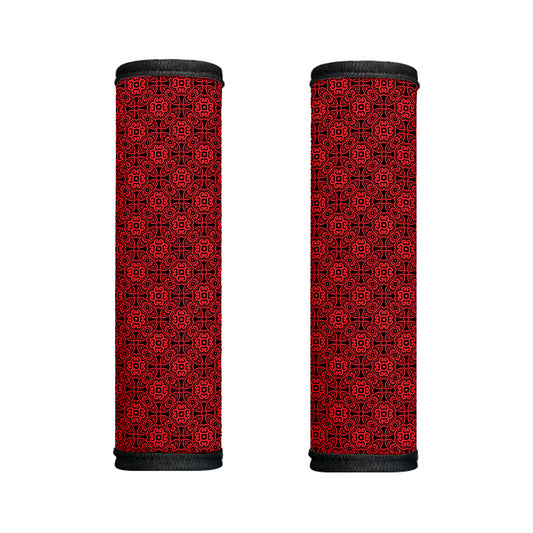 Black And Red Chinese Pattern Print Handle Covers