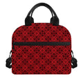Black And Red Chinese Pattern Print Insulated Lunch Bag