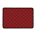 Black And Red Chinese Pattern Print Kitchen Mat