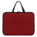 Black And Red Chinese Pattern Print Laptop Sleeve With Handle