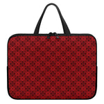 Black And Red Chinese Pattern Print Laptop Sleeve With Handle