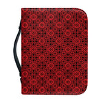 Black And Red Chinese Pattern Print Leather Bible Cover