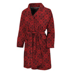 Black And Red Chinese Pattern Print Men's Bathrobe