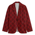 Black And Red Chinese Pattern Print Men's Blazer