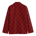 Black And Red Chinese Pattern Print Men's Blazer
