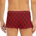 Black And Red Chinese Pattern Print Men's Short Boxer Briefs