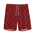 Black And Red Chinese Pattern Print Men's Athletic Shorts