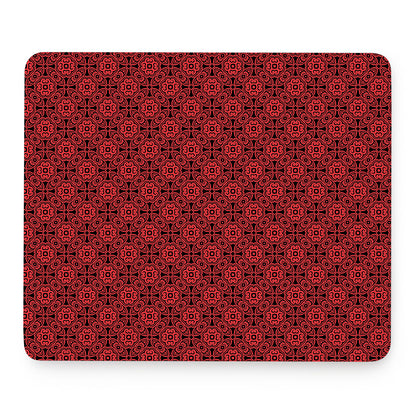 Black And Red Chinese Pattern Print Mouse Pad