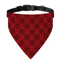 Black And Red Chinese Pattern Print Over The Collar Dog Bandana