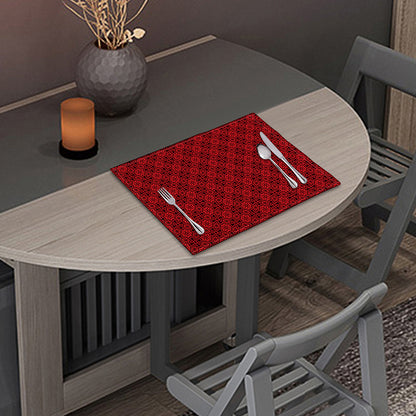 Black And Red Chinese Pattern Print Placemat