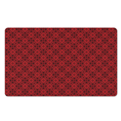 Black And Red Chinese Pattern Print Polyester Doormat
