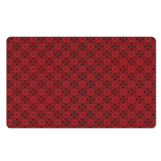 Black And Red Chinese Pattern Print Polyester Doormat