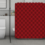 Black And Red Chinese Pattern Print Polyester Shower Curtain