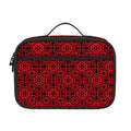 Black And Red Chinese Pattern Print Portable Lunch Bag