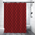 Black And Red Chinese Pattern Print Premium Shower Curtain
