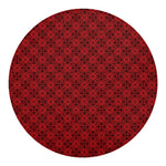 Black And Red Chinese Pattern Print Round Blanket