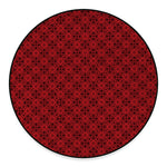 Black And Red Chinese Pattern Print Round Floor Mat