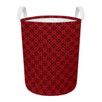 Black And Red Chinese Pattern Print Round Laundry Basket
