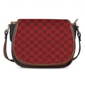 Black And Red Chinese Pattern Print Saddle Bag