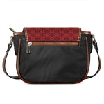 Black And Red Chinese Pattern Print Saddle Bag