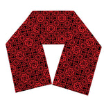 Black And Red Chinese Pattern Print Scarf