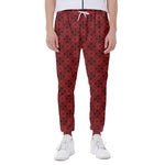 Black And Red Chinese Pattern Print Scuba Joggers
