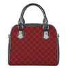Black And Red Chinese Pattern Print Shoulder Handbag